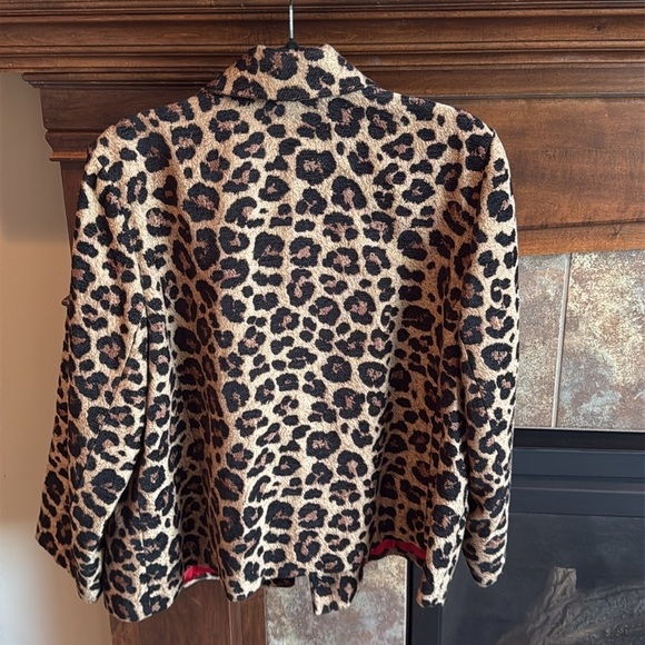 Chicos all over leopard animal print chic sophisticated blazer jacket size L (3) - Picture 8 of 10